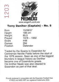 2002 Weg Art '84 Premiers #20 Terry Daniher Back